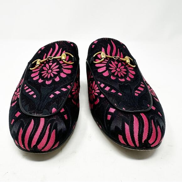 Gucci Princetown Loafers Jacquard Floral Slippers EU 36.5 - Picture 4 of 11